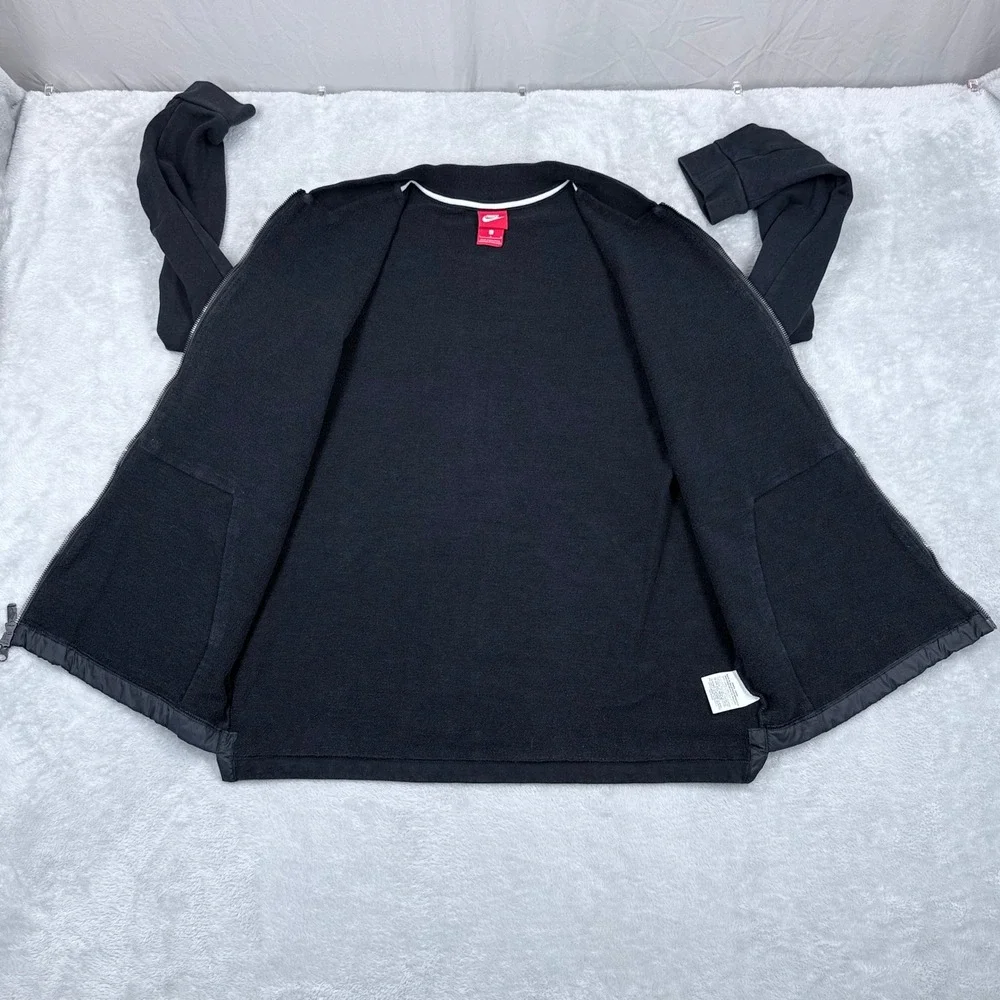 Nike Modern Full Zip Bomber Jacket Mens Large Black Fleece Sweatshirt 886245